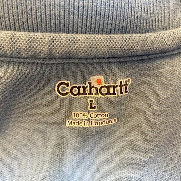 Carhartt Mens Polo Shirt Large Blue 100% Cotton Casual Wear Durable - Picture 5 of 11